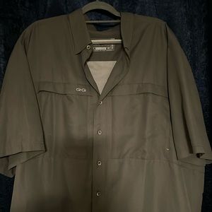 Men’s Grey GAMEGUARD Button Down Short Sleeve Shirt Sz 4x